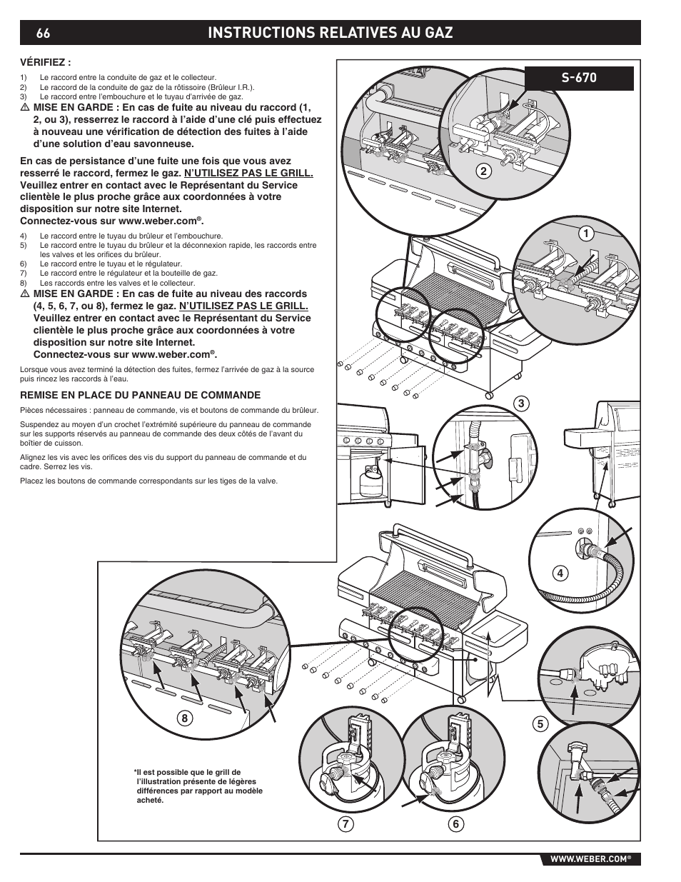 Instructions relatives au gaz, S-670 | weber SUMMIT S-670 User Manual | Page 66 / 92