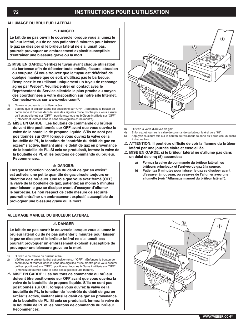 Instructions pour l’utilisation | weber SUMMIT S-670 User Manual | Page 72 / 92