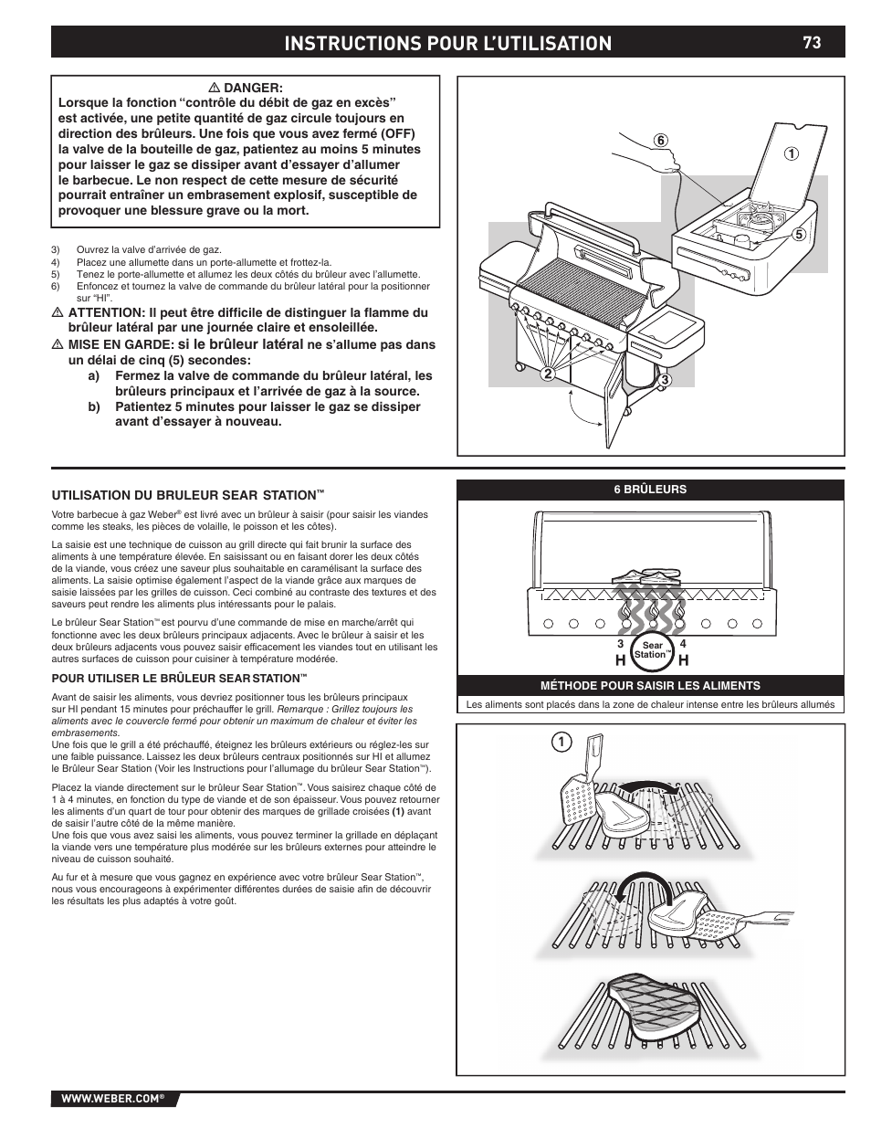 Instructions pour l’utilisation | weber SUMMIT S-670 User Manual | Page 73 / 92