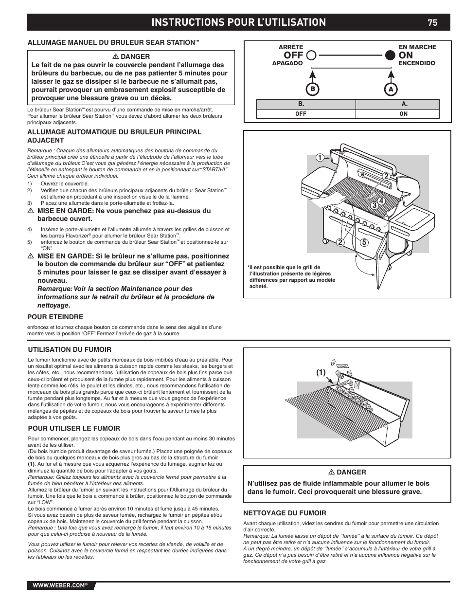 Instructions pour l’utilisation | weber SUMMIT S-670 User Manual | Page 75 / 92