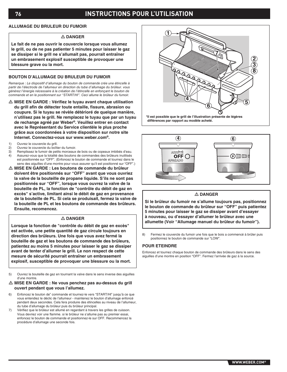 Instructions pour l’utilisation | weber SUMMIT S-670 User Manual | Page 76 / 92