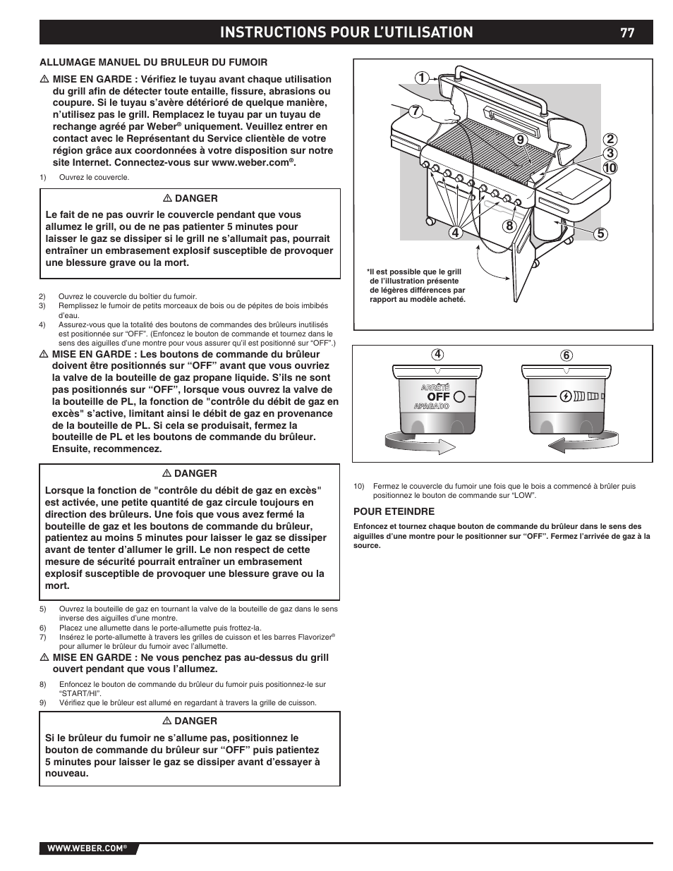 Instructions pour l’utilisation | weber SUMMIT S-670 User Manual | Page 77 / 92