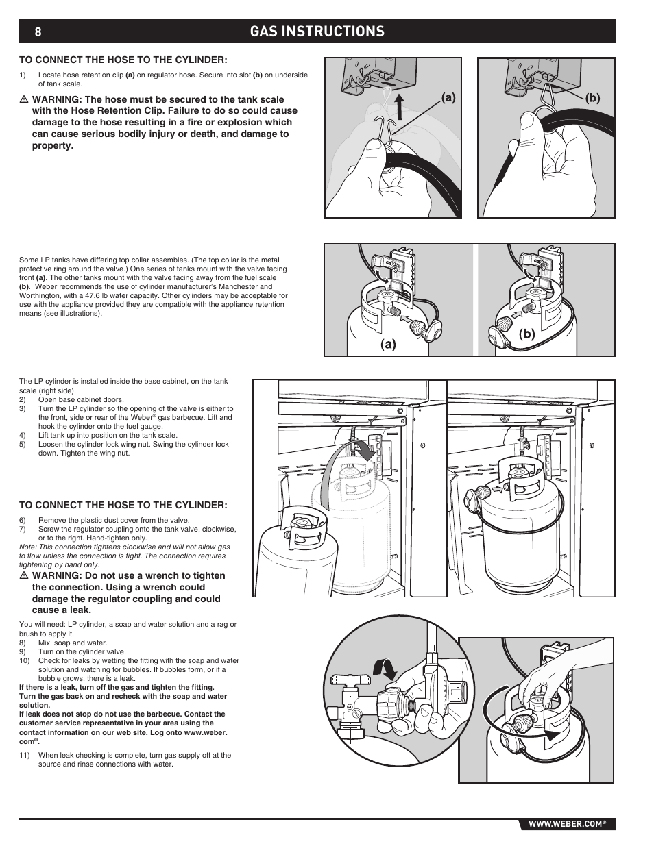 Gas instructions | weber SUMMIT S-670 User Manual | Page 8 / 92