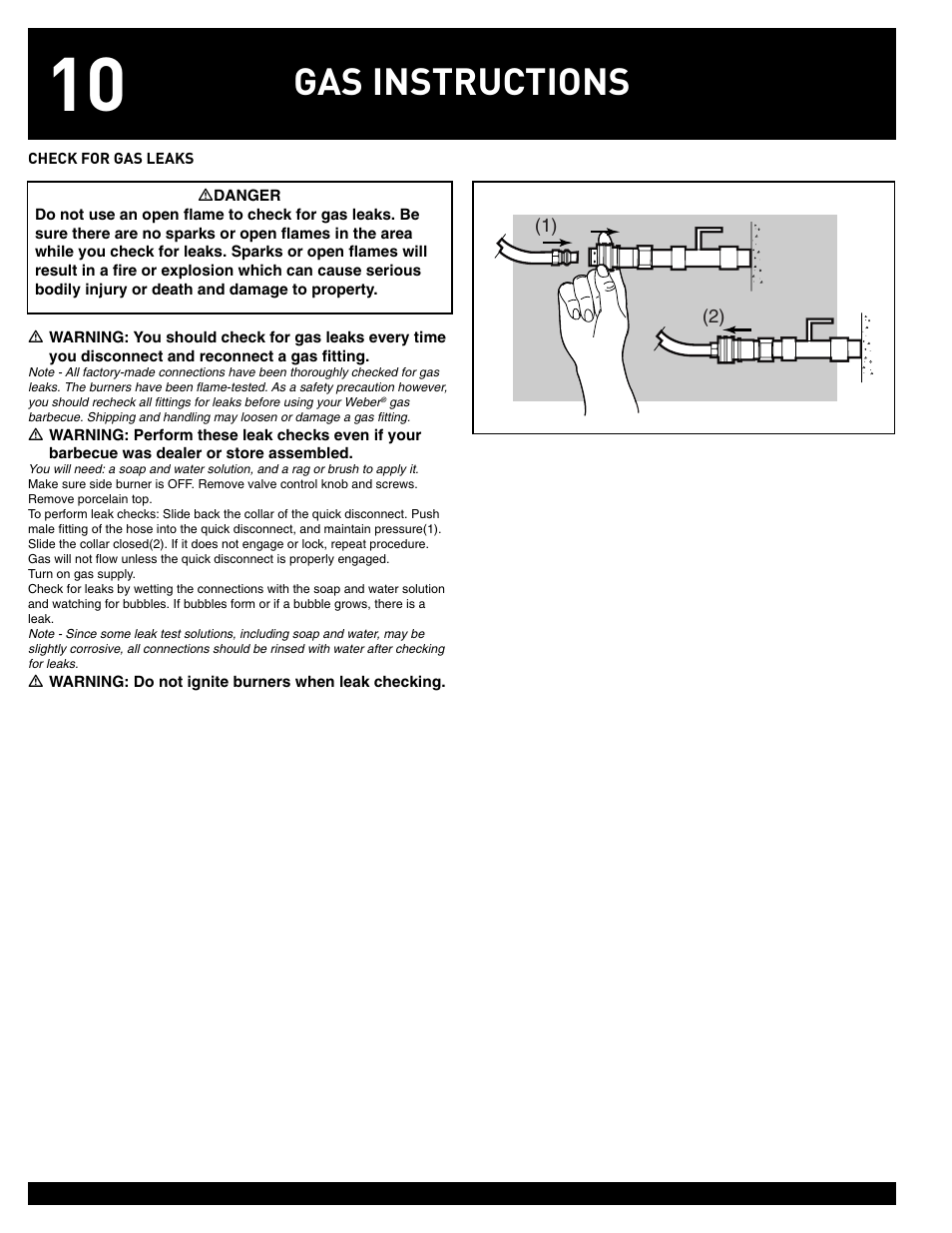 Gas instructions | weber GENESIS 55827 User Manual | Page 10 / 20