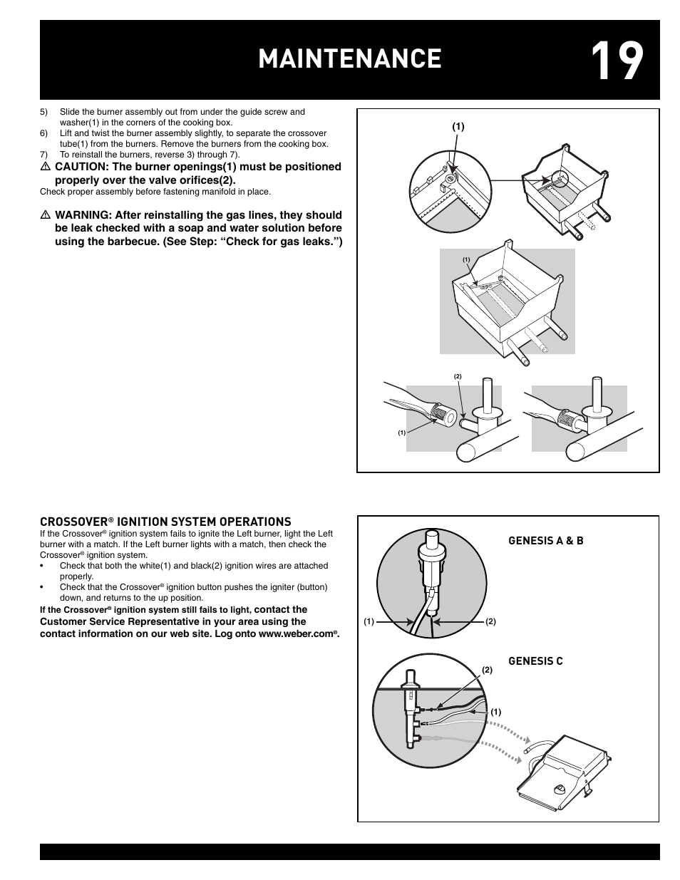 Maintenance | weber GENESIS 55827 User Manual | Page 19 / 20