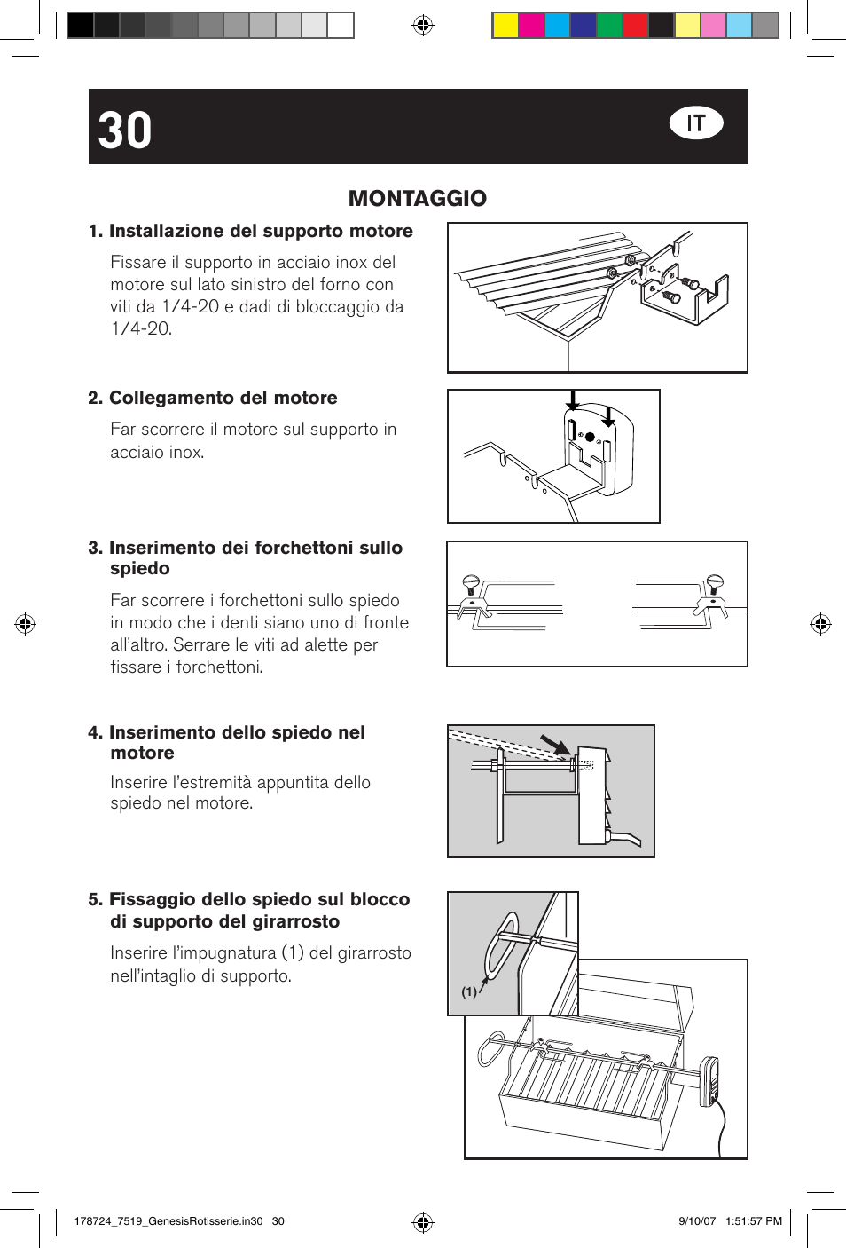 Montaggio | weber E/S Series User Manual | Page 30 / 40