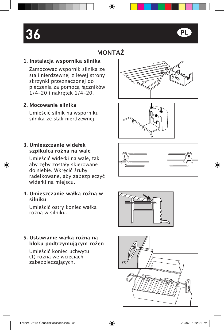 Montaż | weber E/S Series User Manual | Page 36 / 40