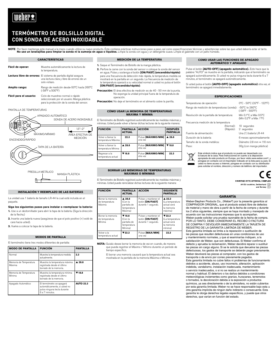 weber 178722 User Manual | Page 2 / 2