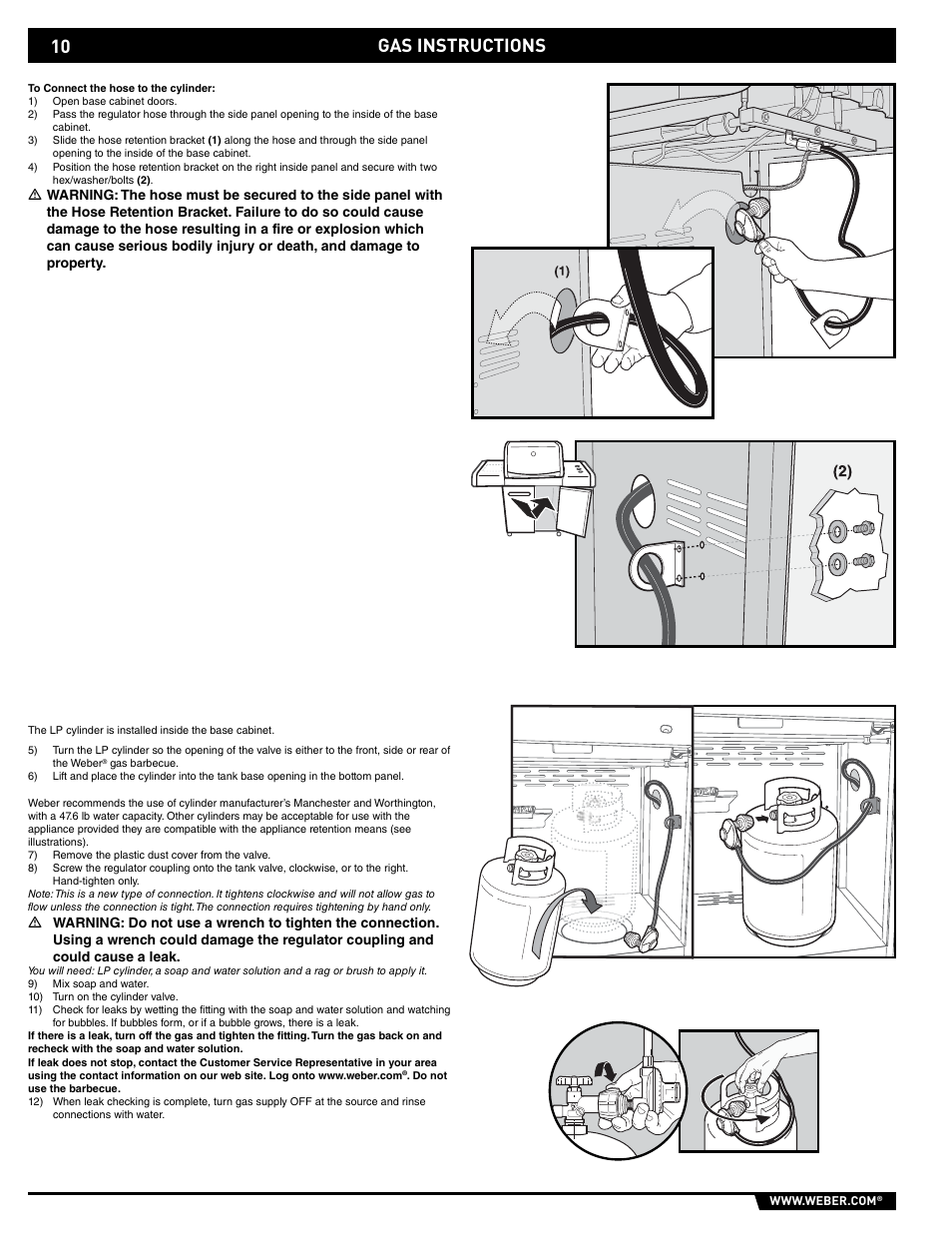 Gas instructions | weber E/EP - 210/310 User Manual | Page 10 / 48