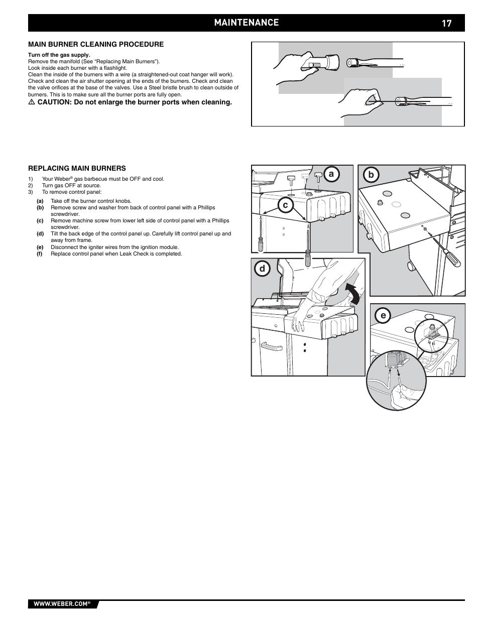 weber E/EP - 210/310 User Manual | Page 17 / 48