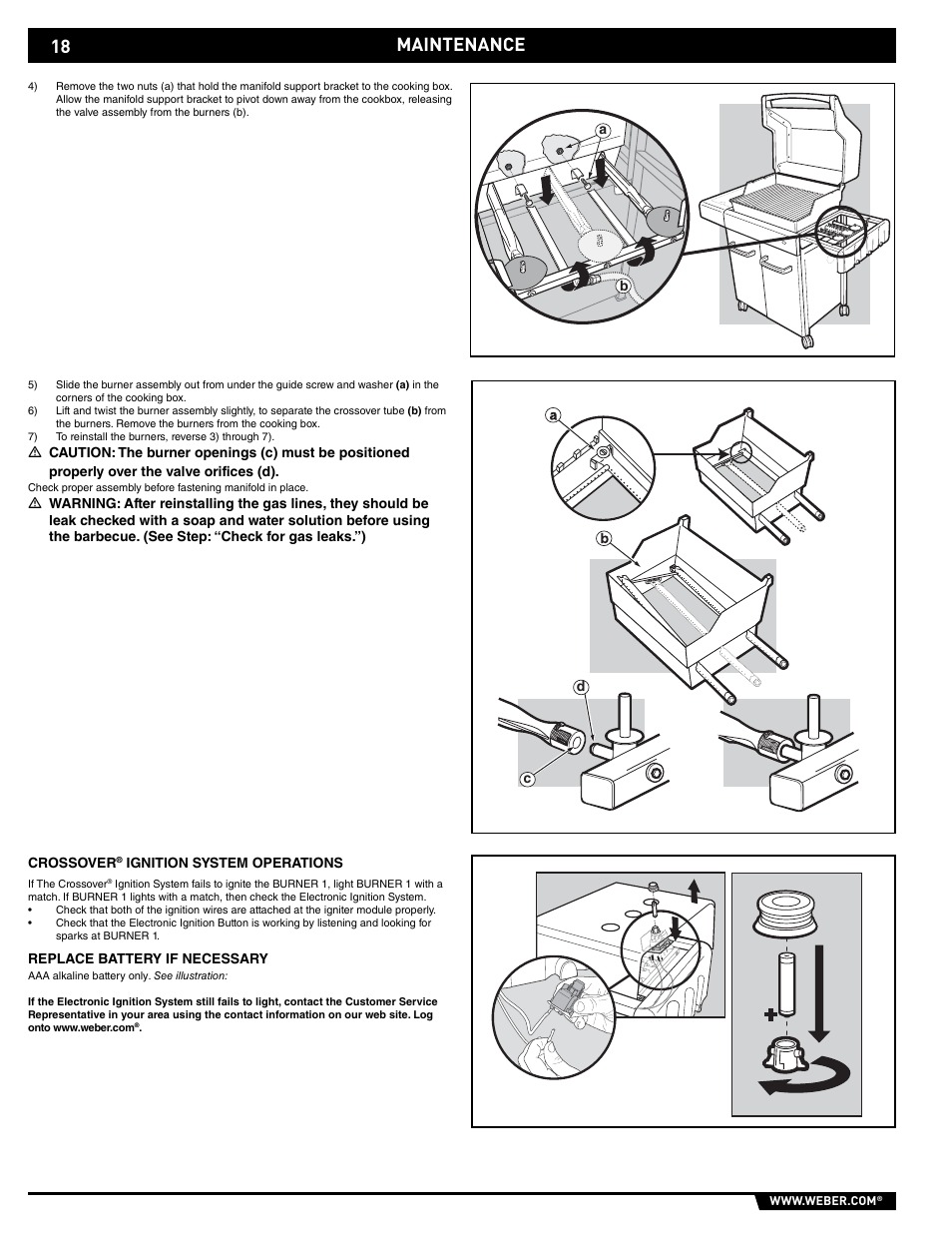 Maintenance | weber E/EP - 210/310 User Manual | Page 18 / 48