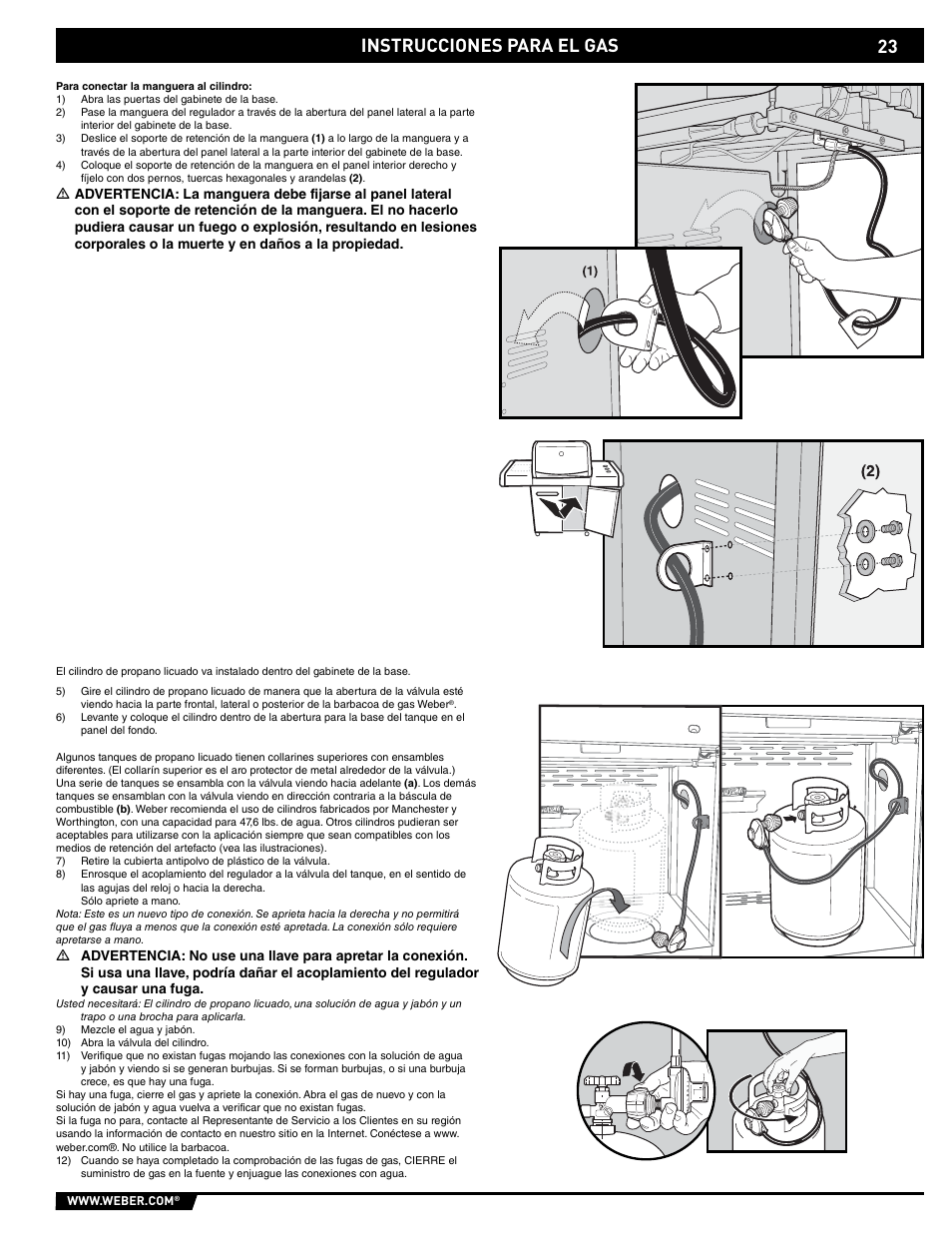 Instrucciones para el gas | weber E/EP - 210/310 User Manual | Page 23 / 48