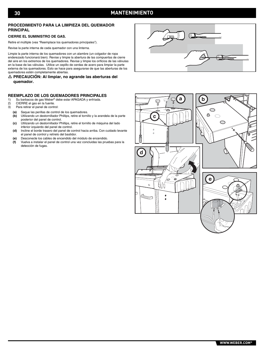 weber E/EP - 210/310 User Manual | Page 30 / 48