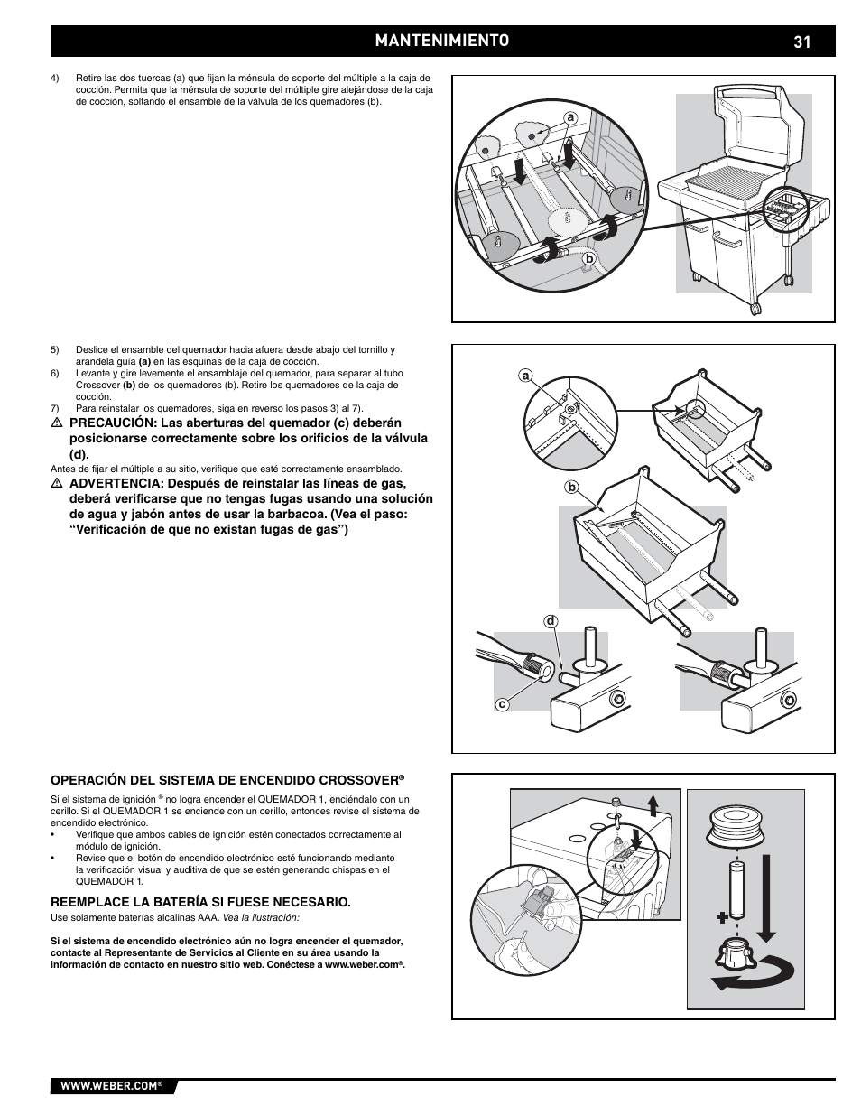 Mantenimiento | weber E/EP - 210/310 User Manual | Page 31 / 48