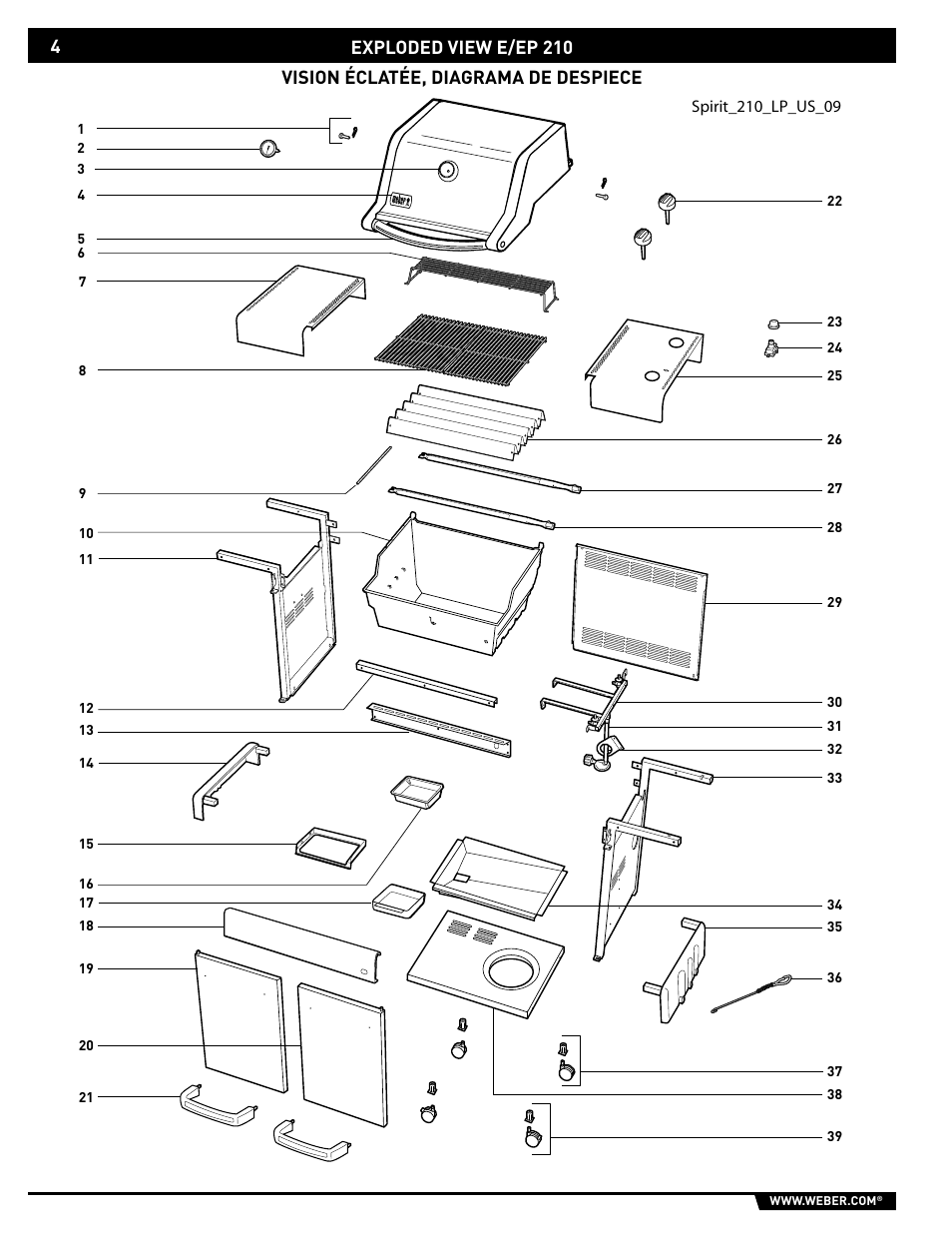 weber E/EP - 210/310 User Manual | Page 4 / 48