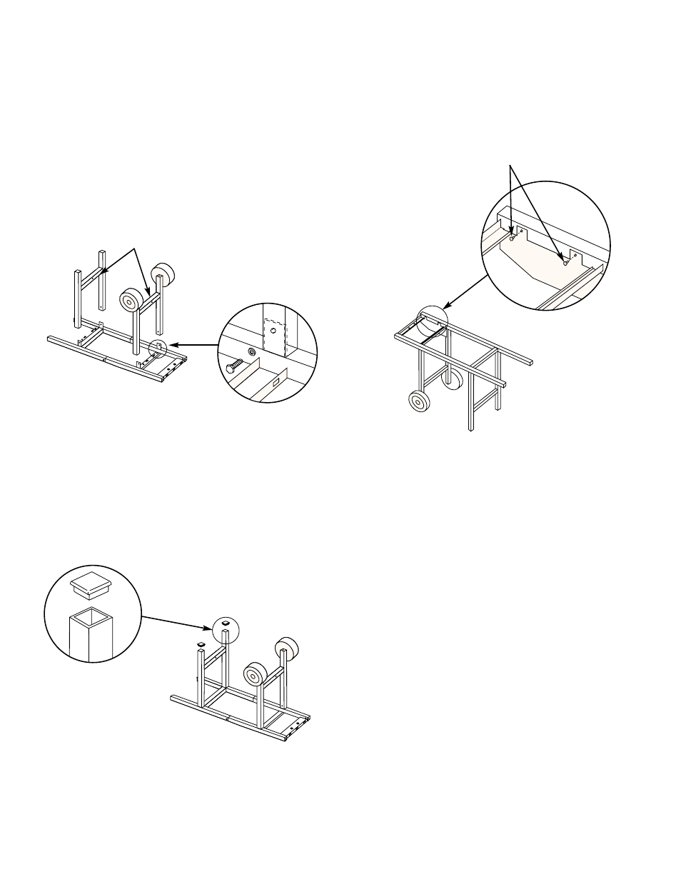 Continue frame assembly, Install tubing plugs, Add front panel | weber 530 User Manual | Page 10 / 32