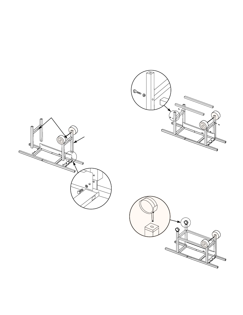 Continue frame assembly, Complete frame assembly, Insert casters | weber Genesis 2000 Series User Manual | Page 11 / 36