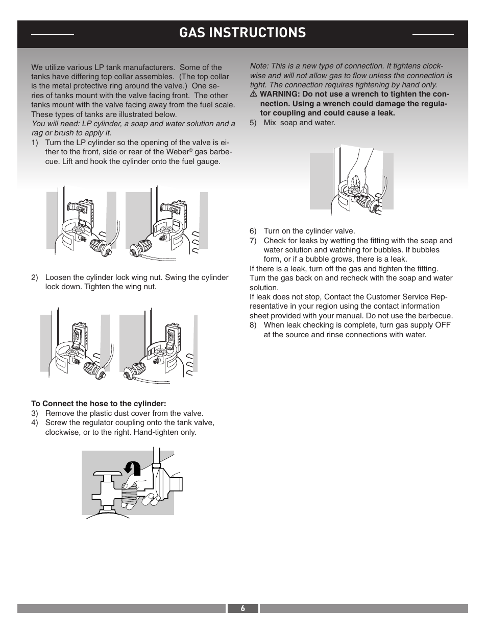 Gas instructions | weber 42371 User Manual | Page 6 / 19