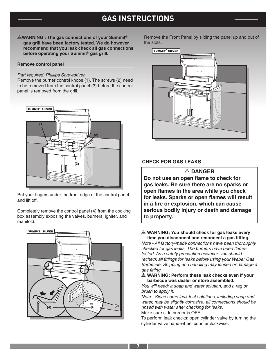 Gas instructions | weber 42371 User Manual | Page 7 / 19