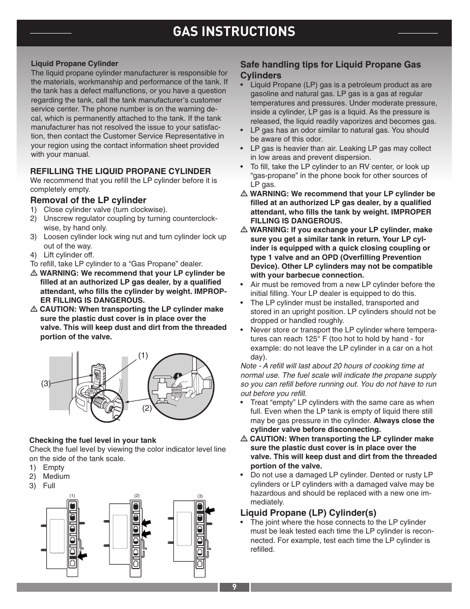 Gas instructions | weber 42371 User Manual | Page 9 / 19