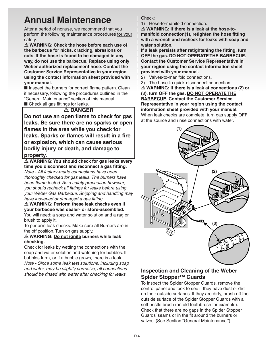 Annual maintenance | weber Platinum B User Manual | Page 20 / 24