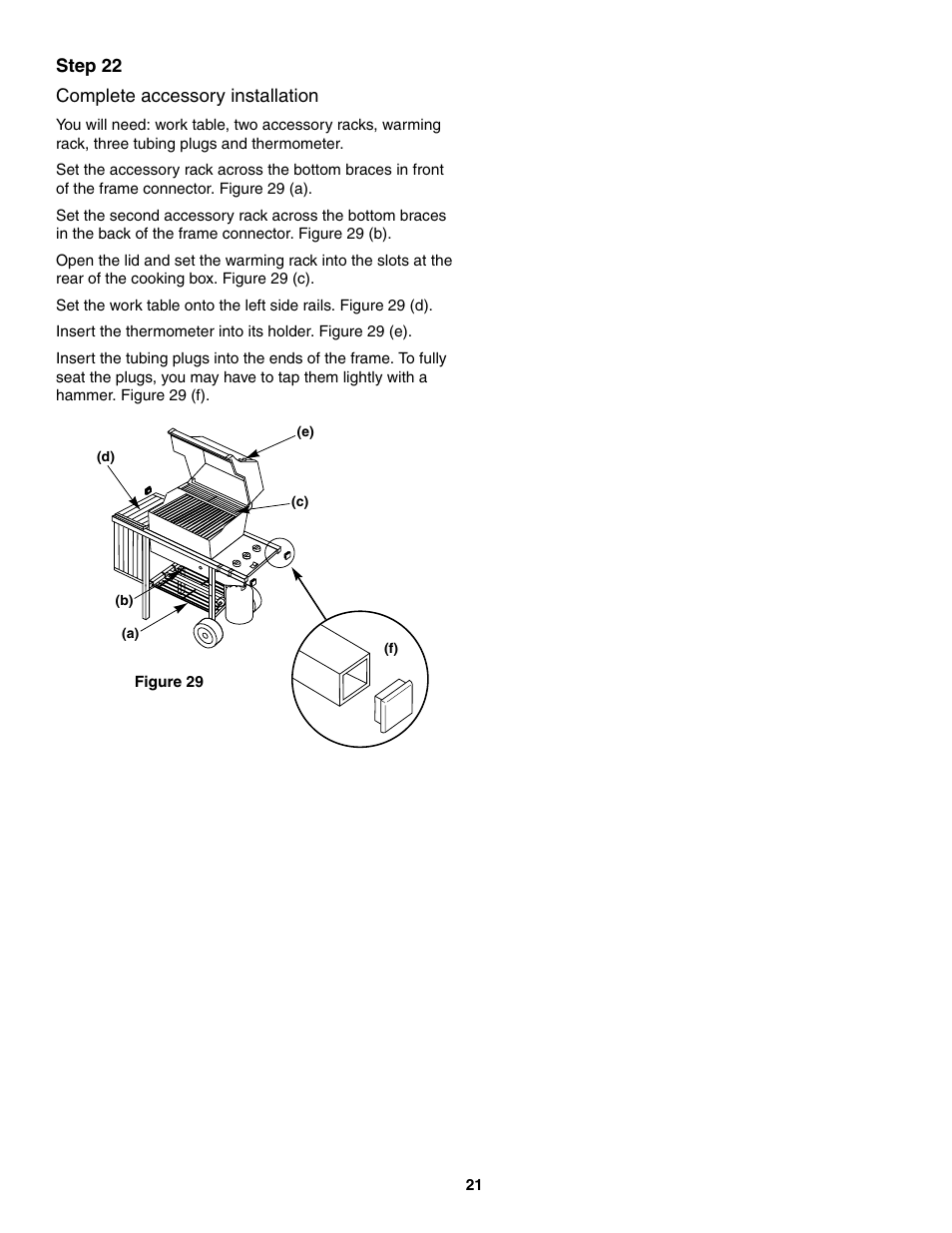 Complete accessory installation | weber 730 Series User Manual | Page 21 / 36