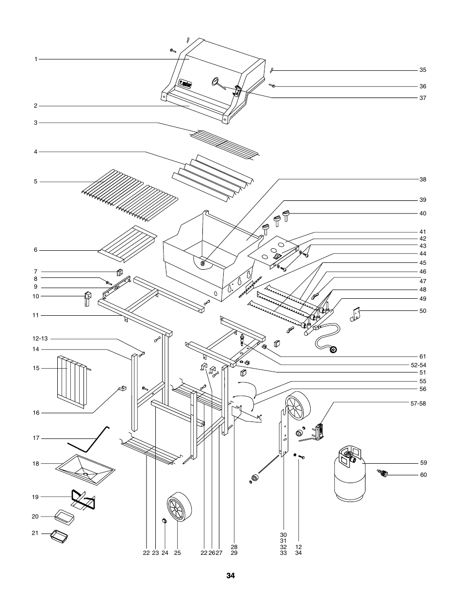 Exploded view | weber 730 Series User Manual | Page 34 / 36