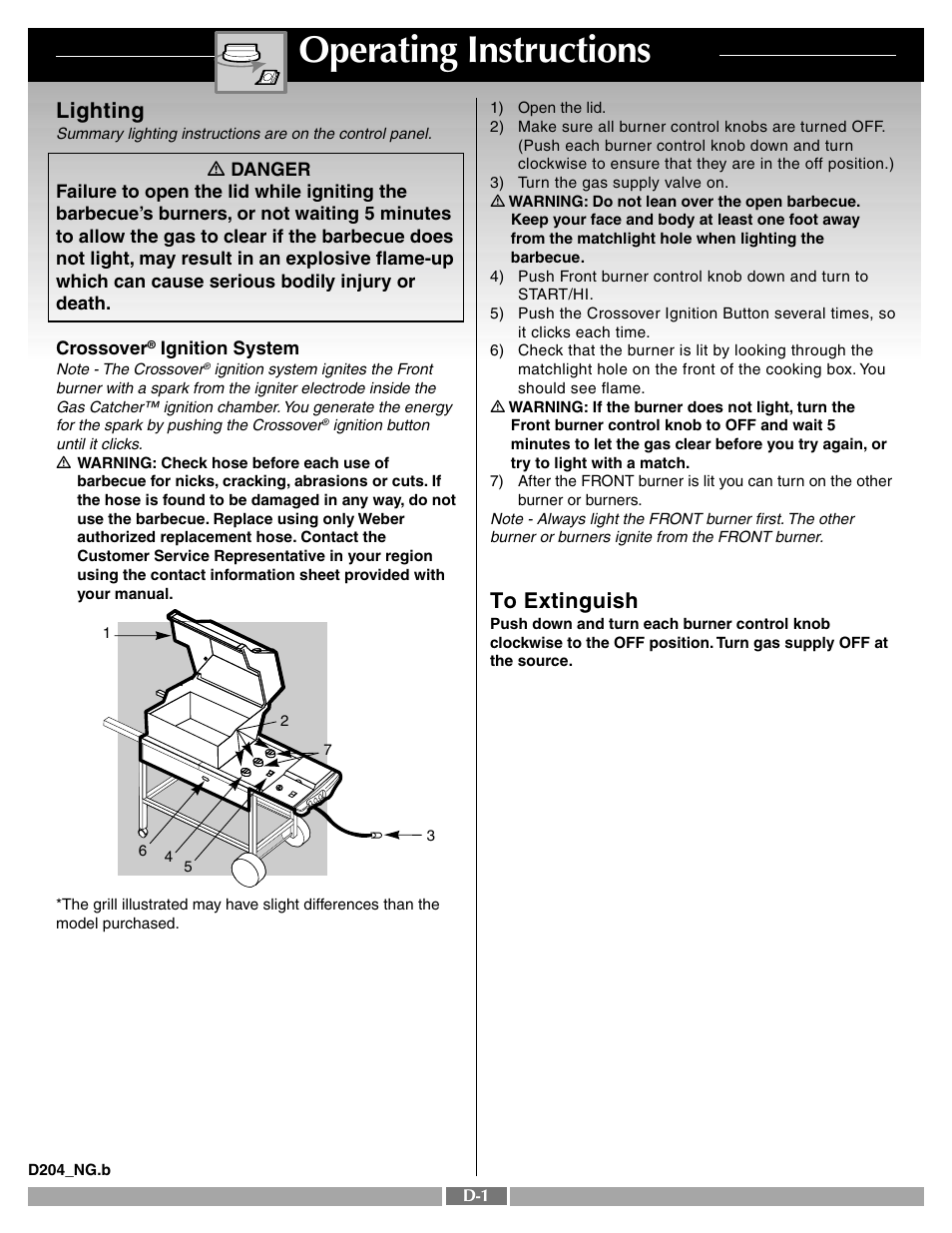 Operating instructions, Lighting | weber 55283 User Manual | Page 24 / 30