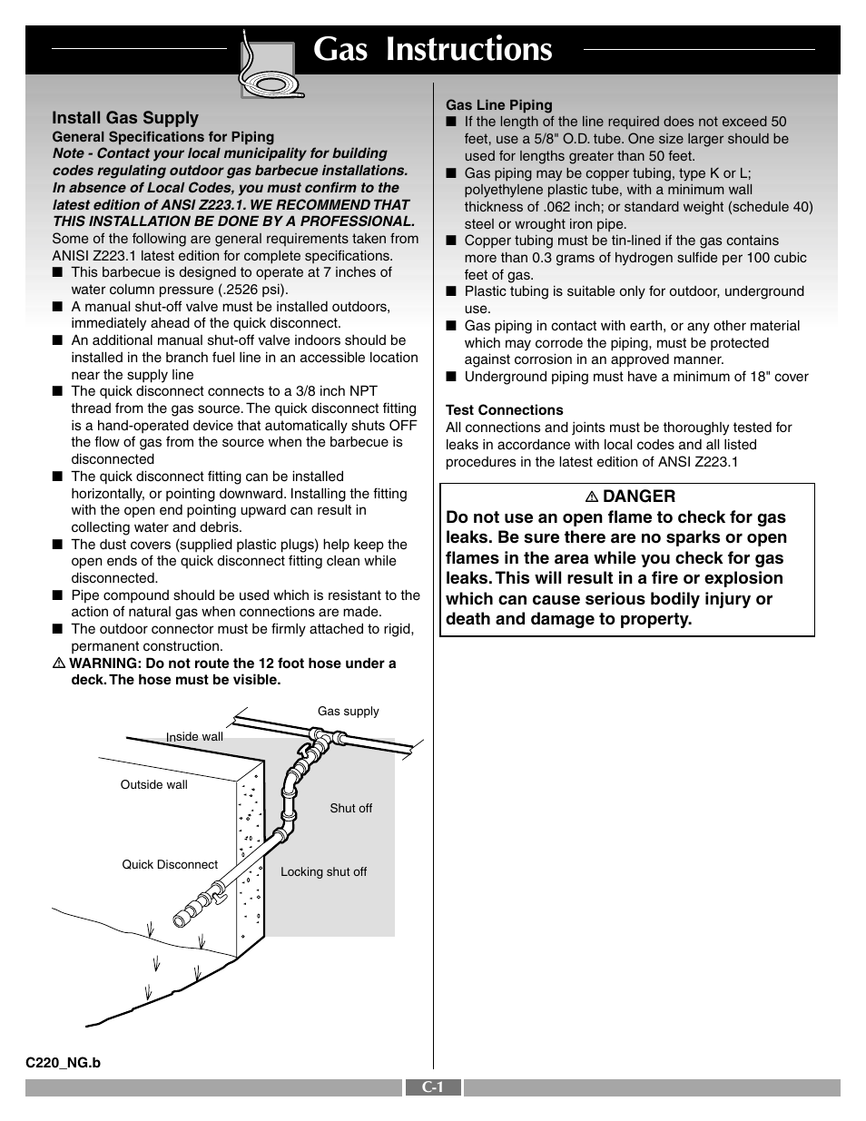 Gas instructions | weber Platinum C User Manual | Page 15 / 27