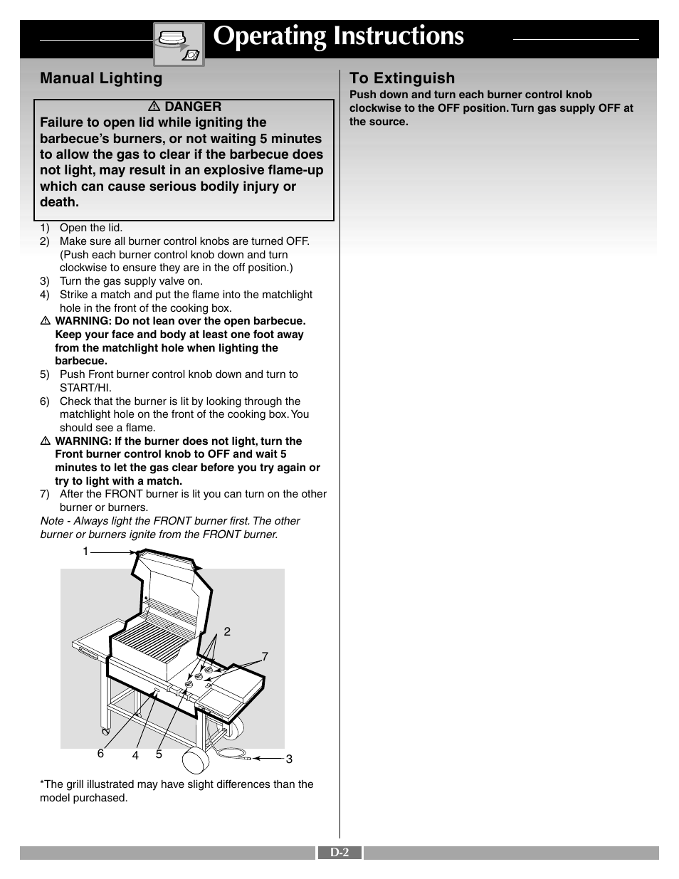 Operating instructions, Manual lighting | weber Platinum C User Manual | Page 19 / 27