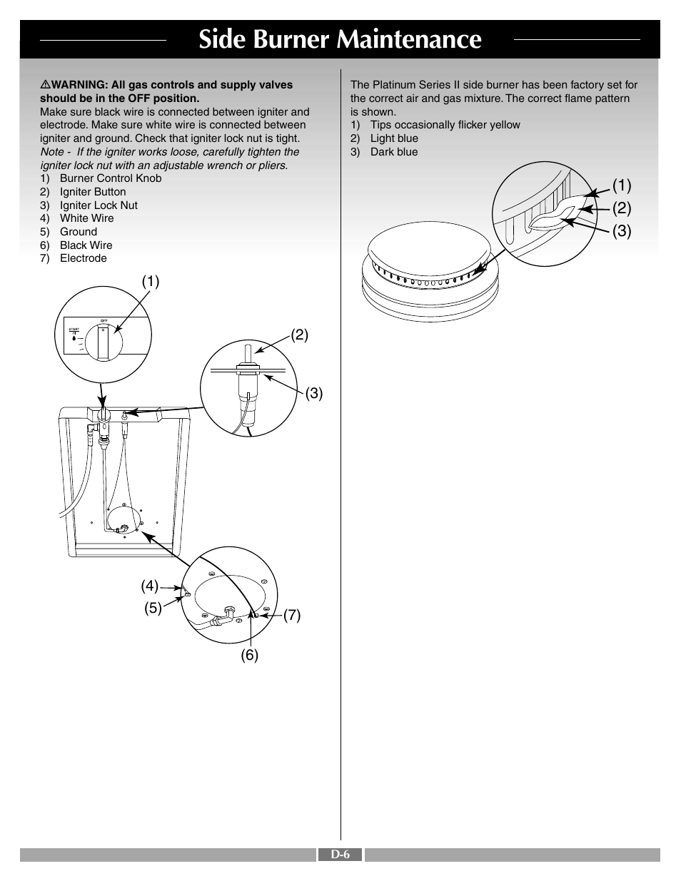 Side burner maintenance | weber Platinum C User Manual | Page 23 / 27