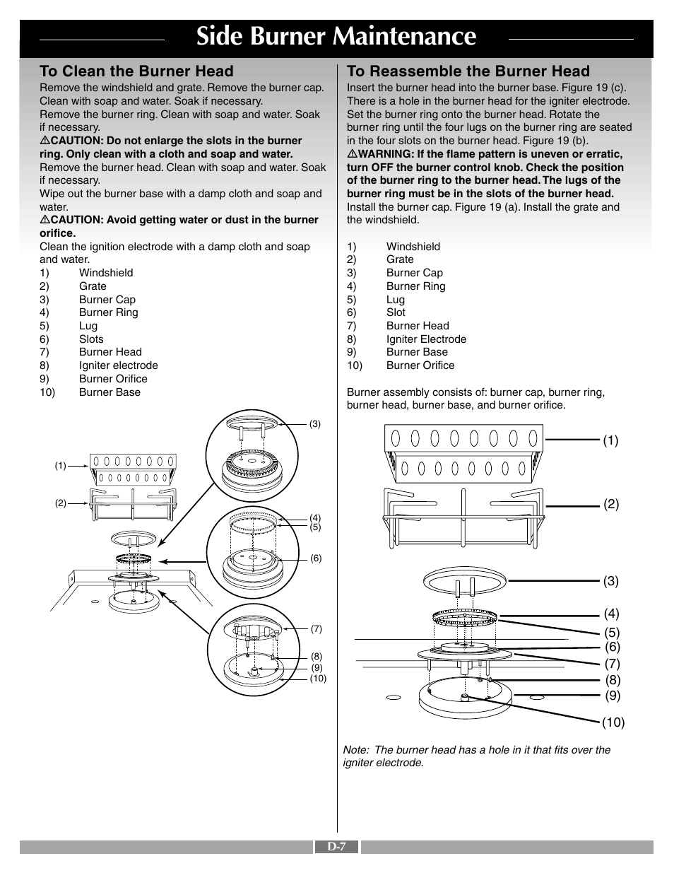 Side burner maintenance | weber Platinum C User Manual | Page 24 / 27