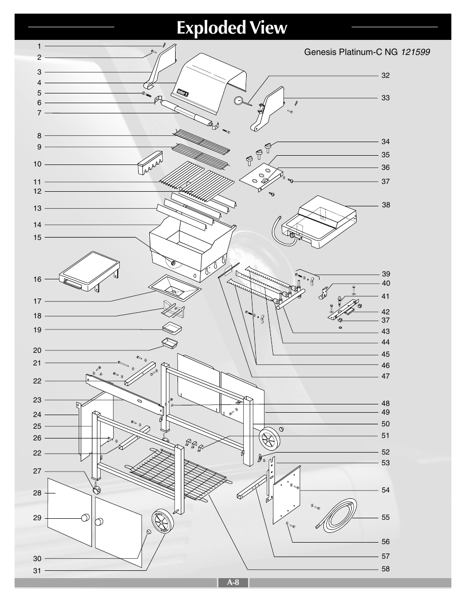 Exploded view | weber Platinum C User Manual | Page 8 / 27