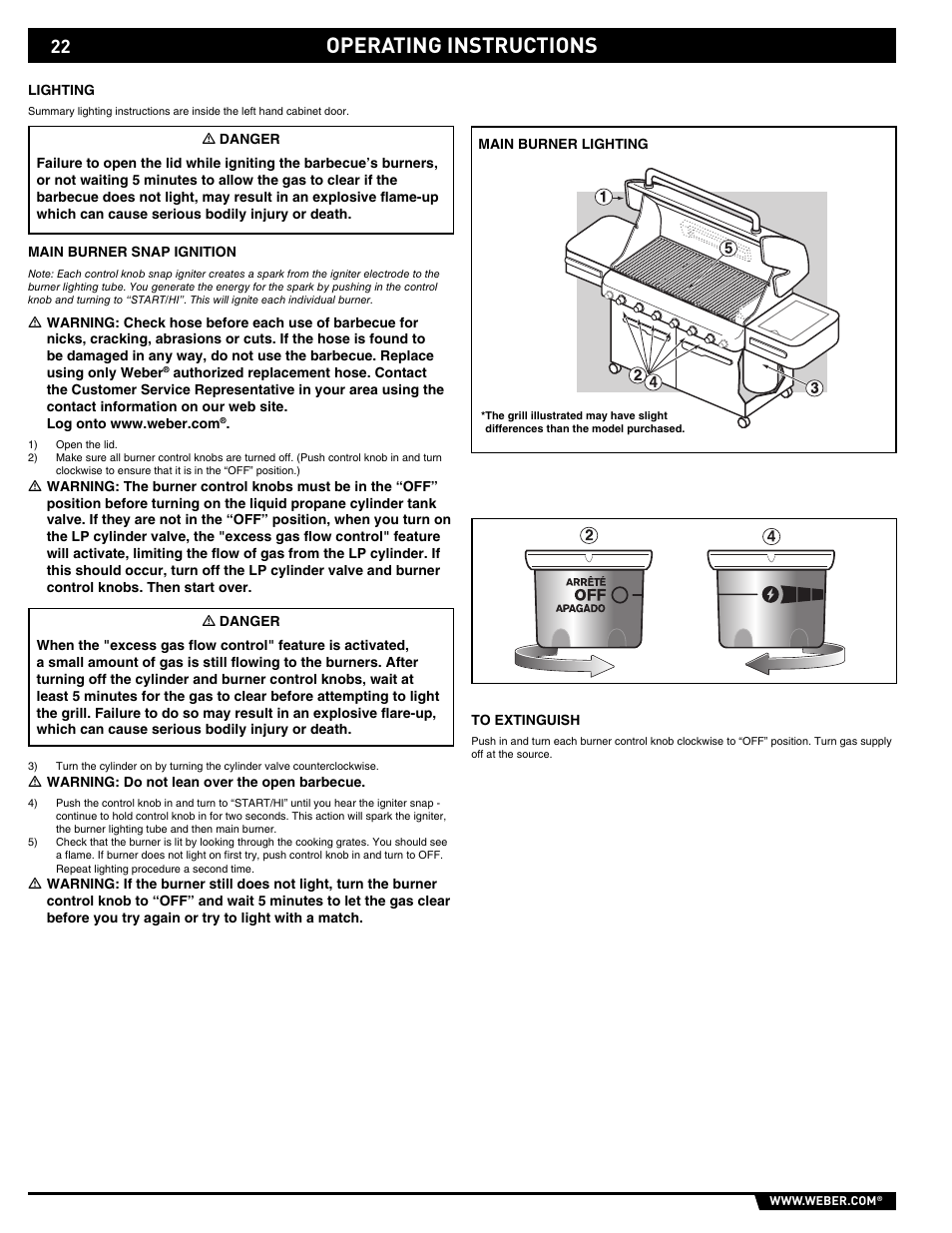 Operating instructions | weber E/S 650 User Manual | Page 22 / 84