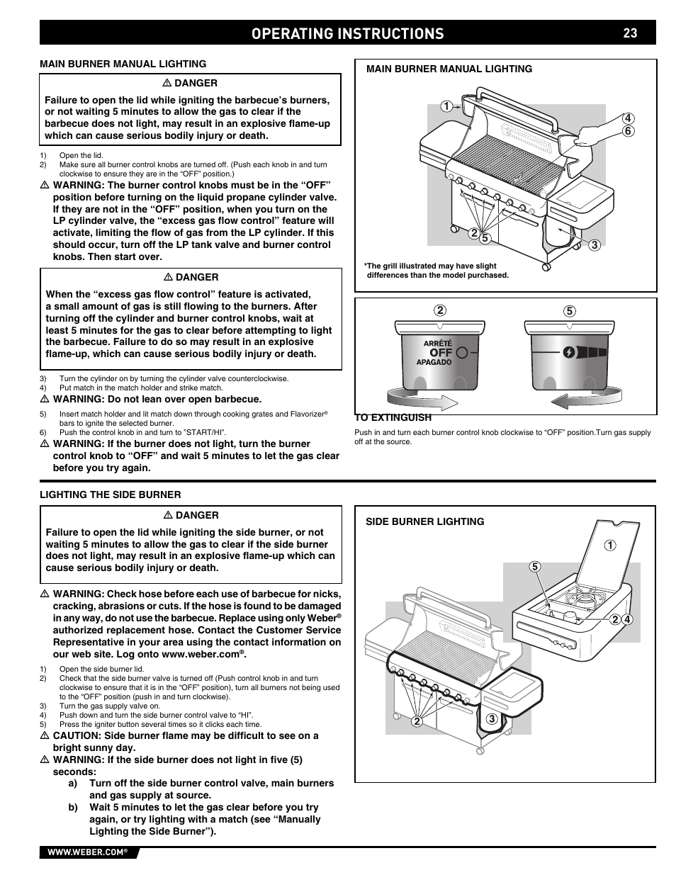 Operating instructions | weber E/S 650 User Manual | Page 23 / 84