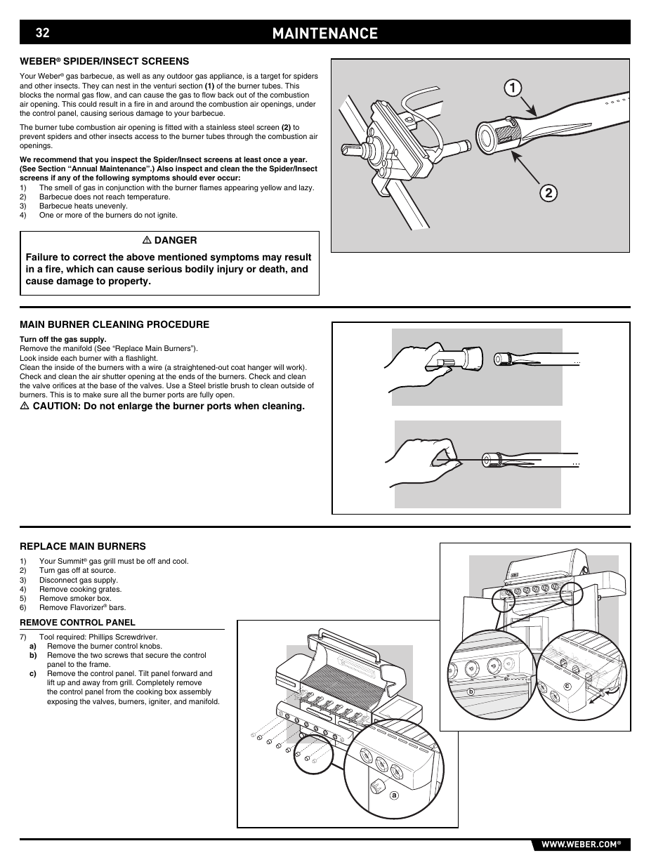 Maintenance | weber E/S 650 User Manual | Page 32 / 84