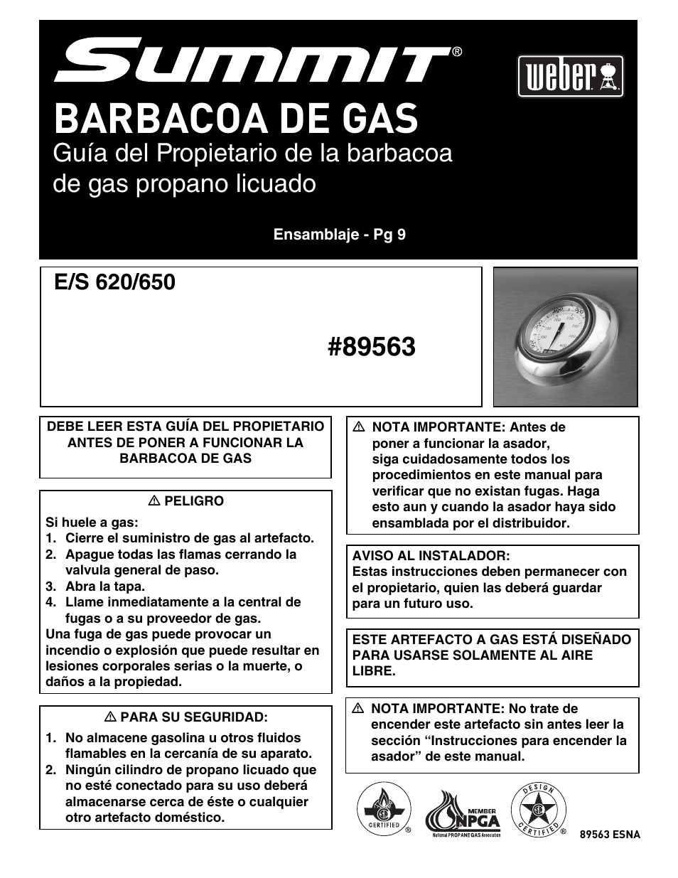 Barbacoa de gas | weber E/S 650 User Manual | Page 34 / 84