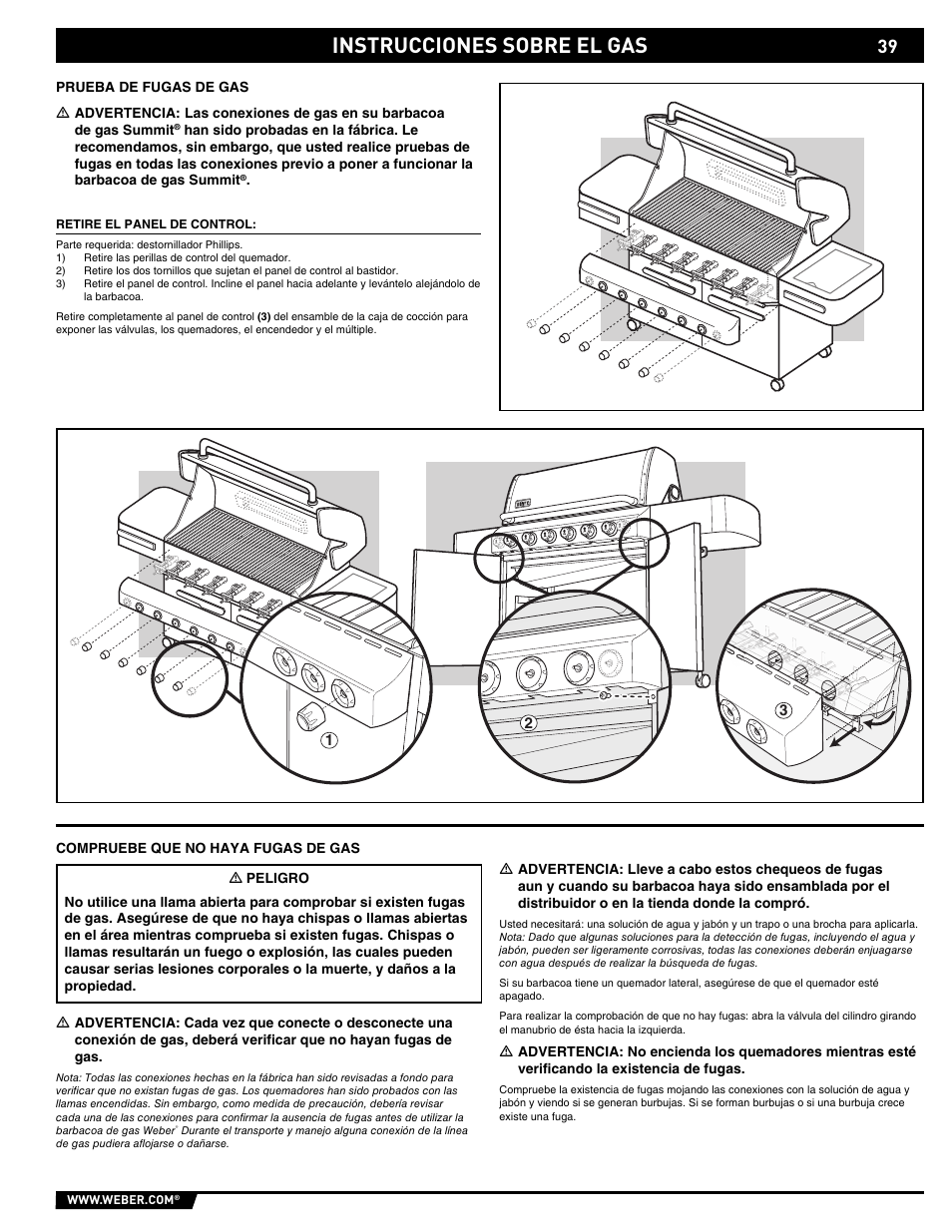 Instrucciones sobre el gas | weber E/S 650 User Manual | Page 39 / 84