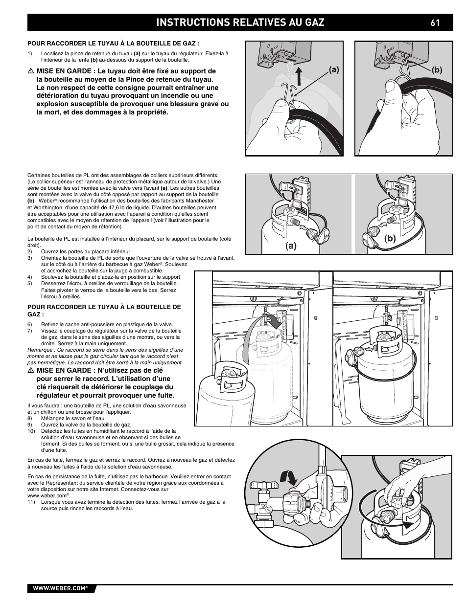 Gas instructions, Instructions relatives au gaz | weber E/S 650 User Manual | Page 61 / 84