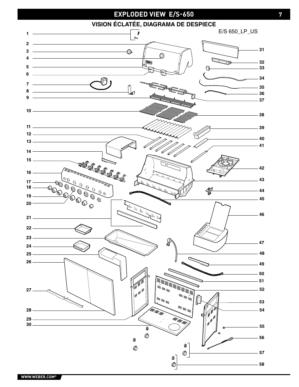 Exploded view e/s-650 | weber E/S 650 User Manual | Page 7 / 84