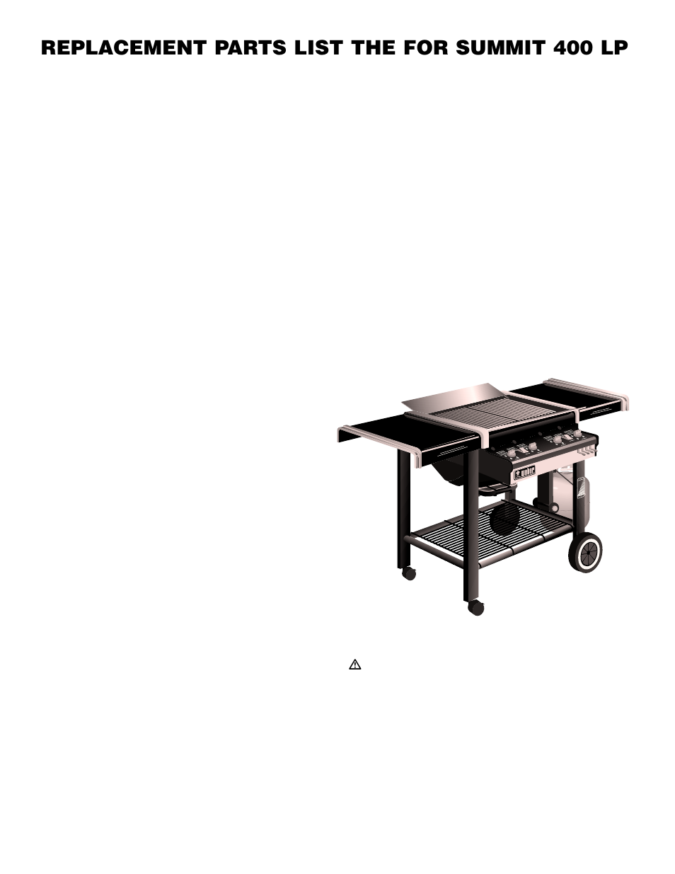 Replacement parts list the for summit 400 lp | weber 400 User Manual | Page 15 / 16