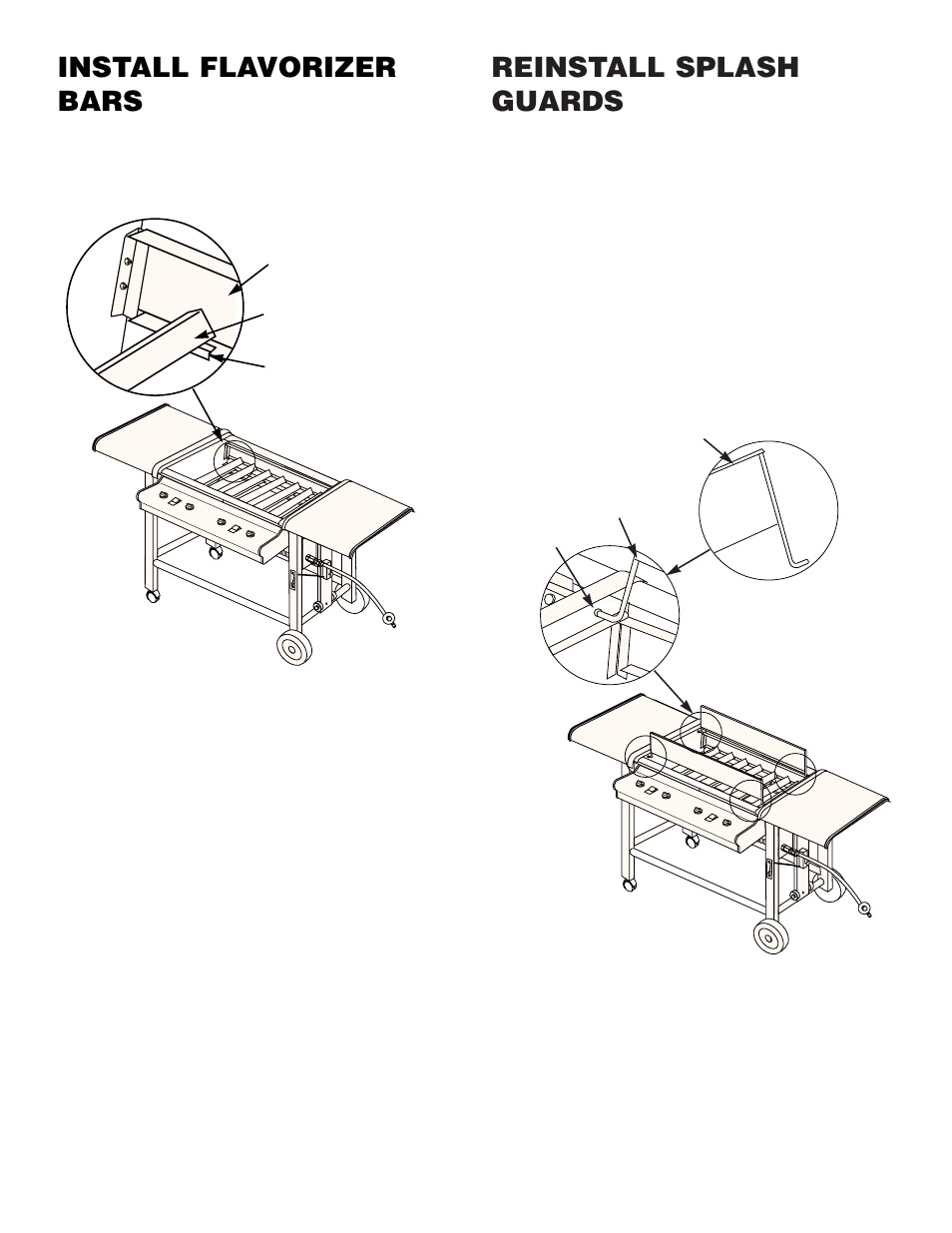 Install flavorizer bars, Reinstall splash guards | weber 400 User Manual | Page 3 / 16