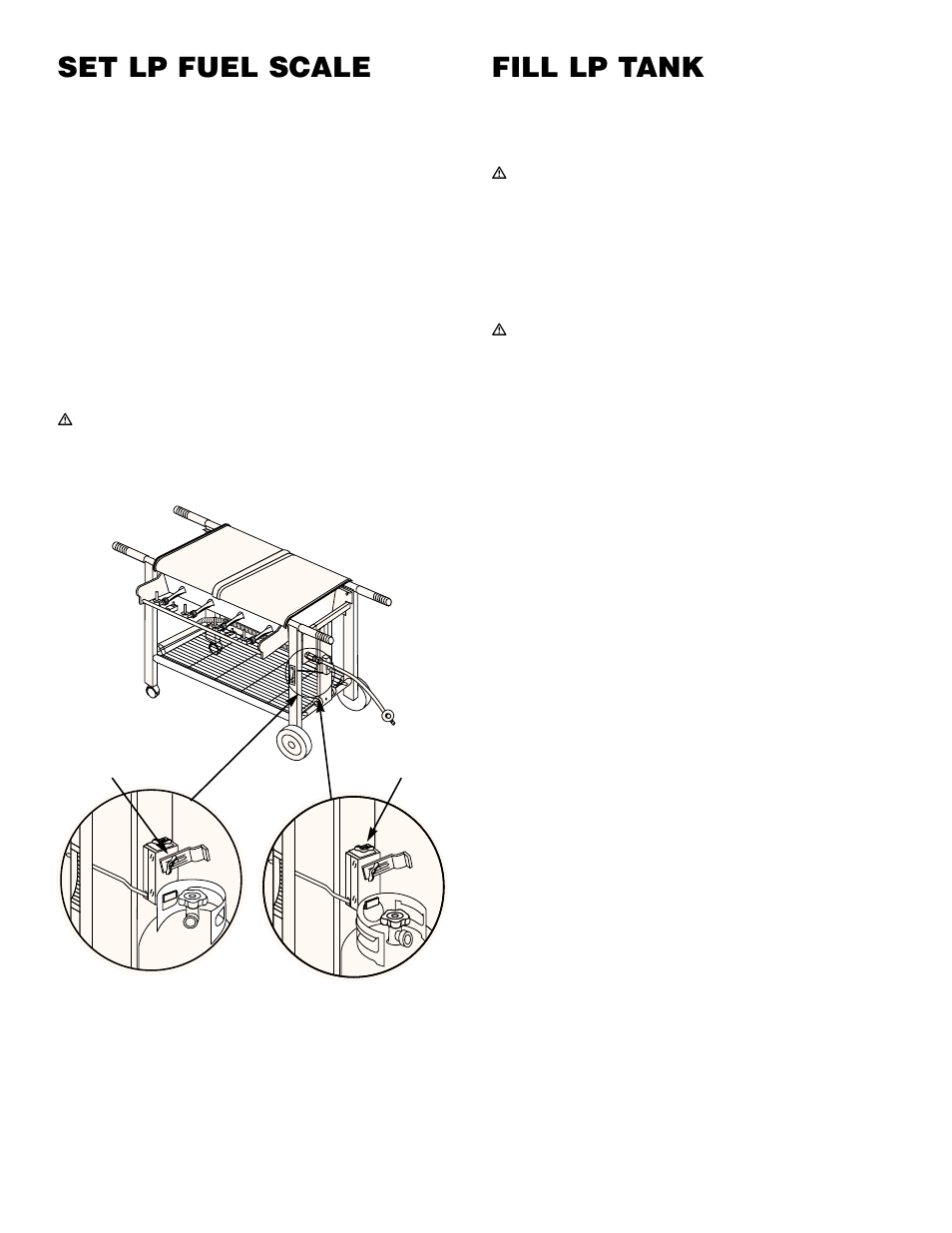 Set lp fuel scale, Fill lp tank | weber 400 User Manual | Page 7 / 16