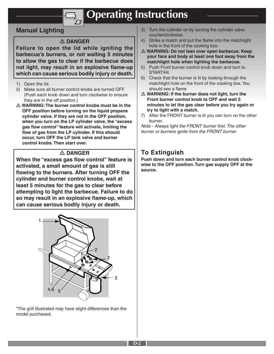 Operating instructions, Manual lighting | weber Genesis Silver-C User Manual | Page 26 / 31