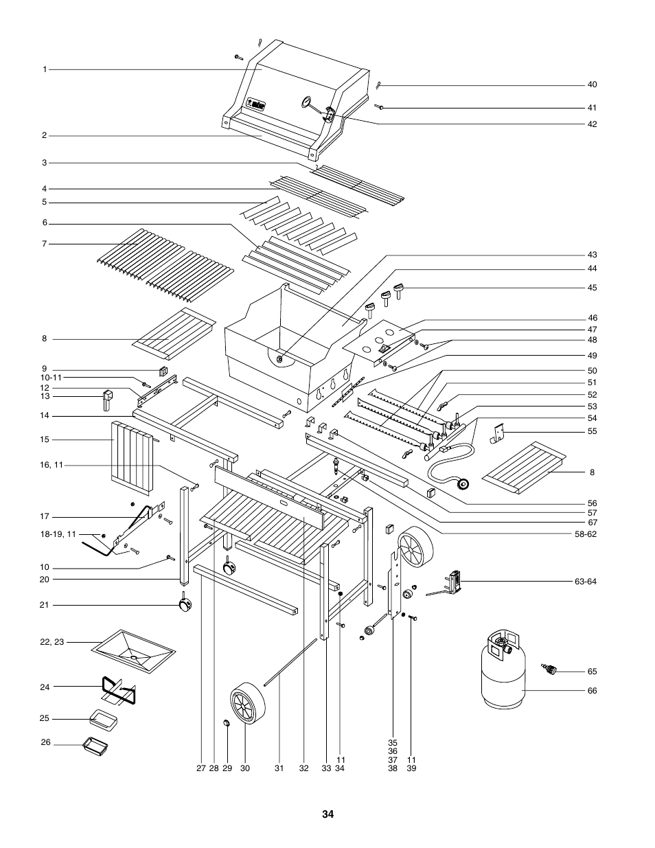 Exploded view | weber 2300 User Manual | Page 34 / 36