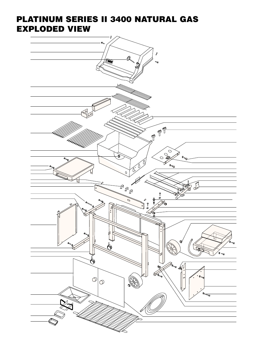 Platinum series ii 3400 natural gas exploded view | weber PLATINUM 2200 NG User Manual | Page 22 / 24