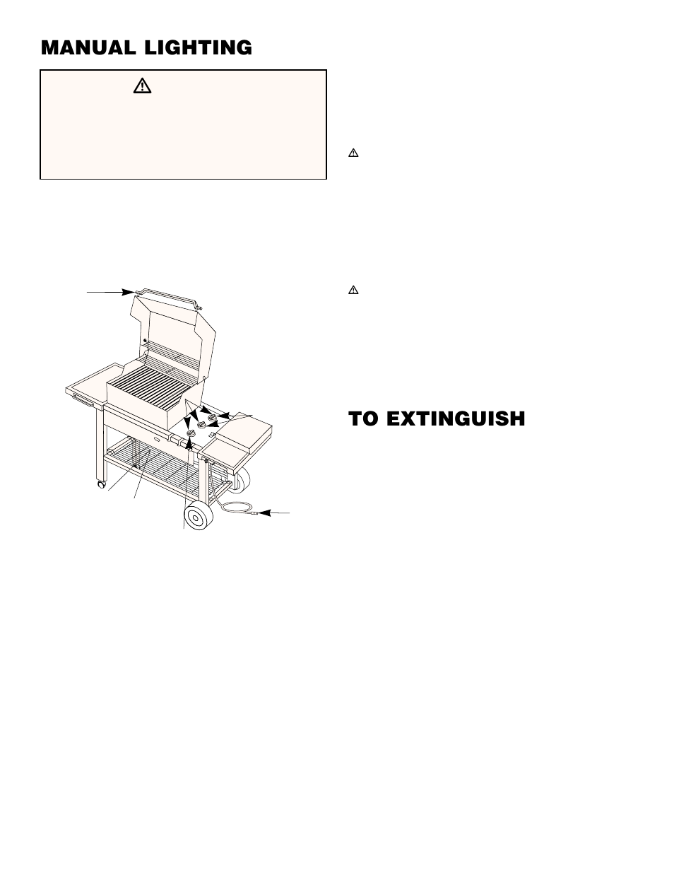 Manual lighting, To extinguish, Ƽdanger | weber PLATINUM 2200 NG User Manual | Page 7 / 24