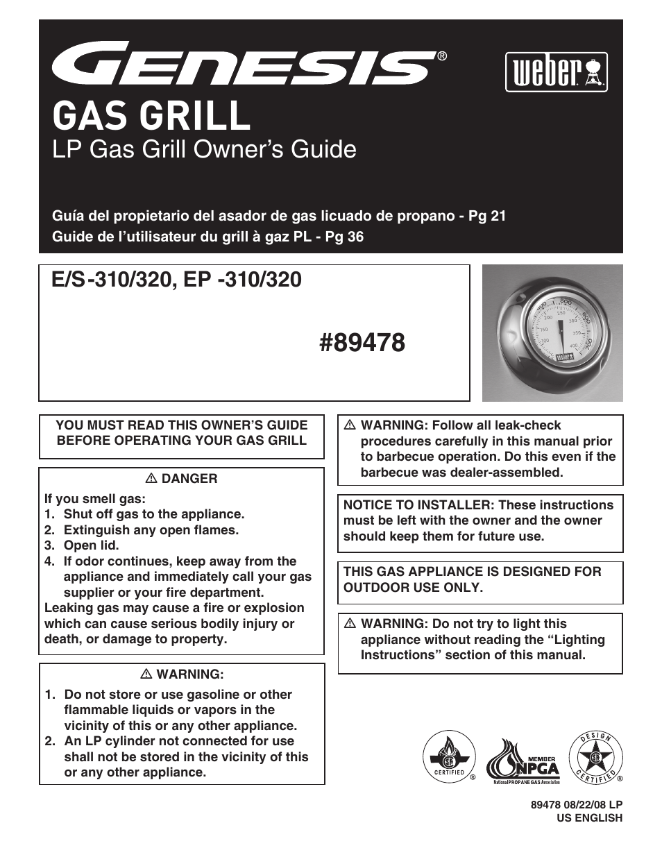 weber EP -310/320 User Manual | 56 pages