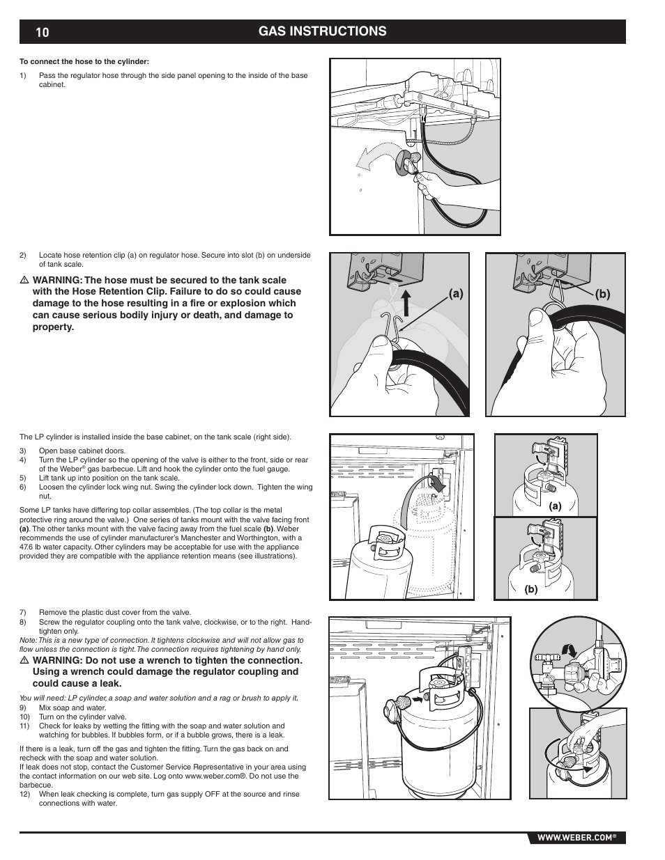 Gas instructions | weber EP -310/320 User Manual | Page 10 / 56