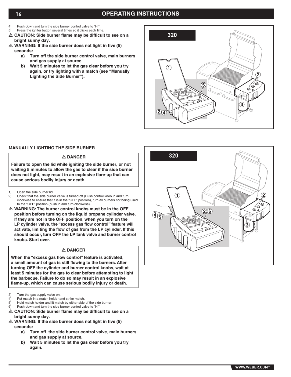 Operating instructions 320 | weber EP -310/320 User Manual | Page 16 / 56